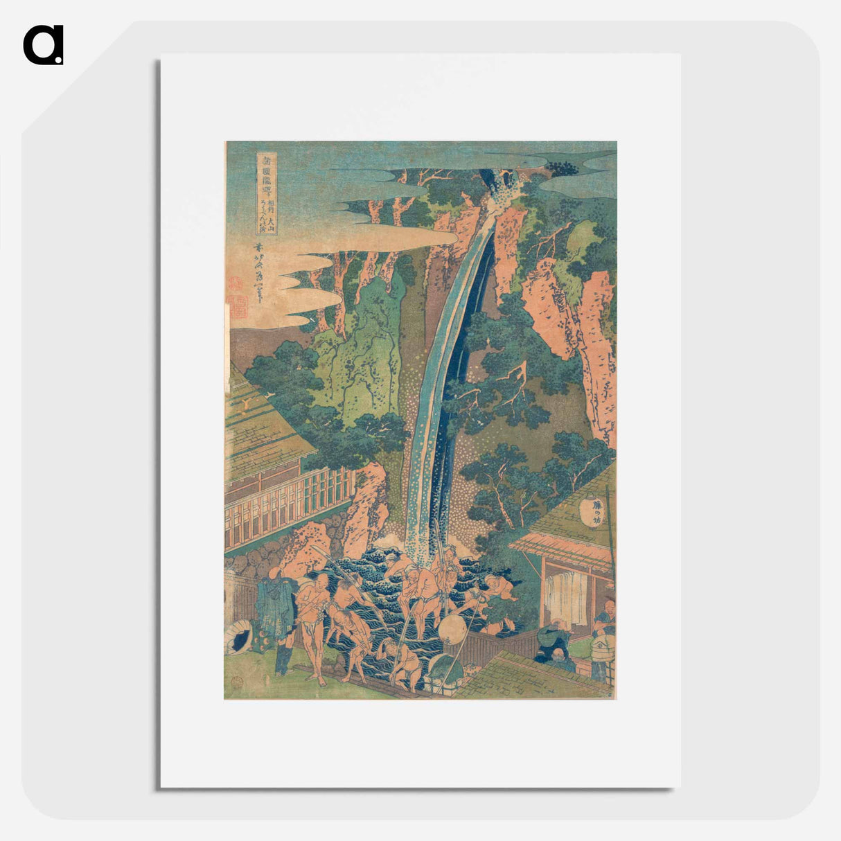 アートポスター-Rōben Waterfall at Ōyama in Sagami Province - 葛飾 北斎 Poster.