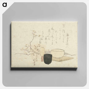 アートパネル-Hokusai's tea ceremony, plum blossoms - 葛飾 北斎 Canvas.