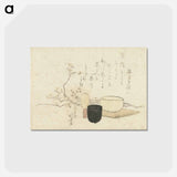 アートポストカード-Hokusai's tea ceremony, plum blossoms - 葛飾 北斎 Postcard.
