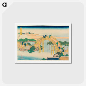 アートポストカード-The Drum Bridge at Kameido Tenjin Shrine - 葛飾 北斎 Postcard.