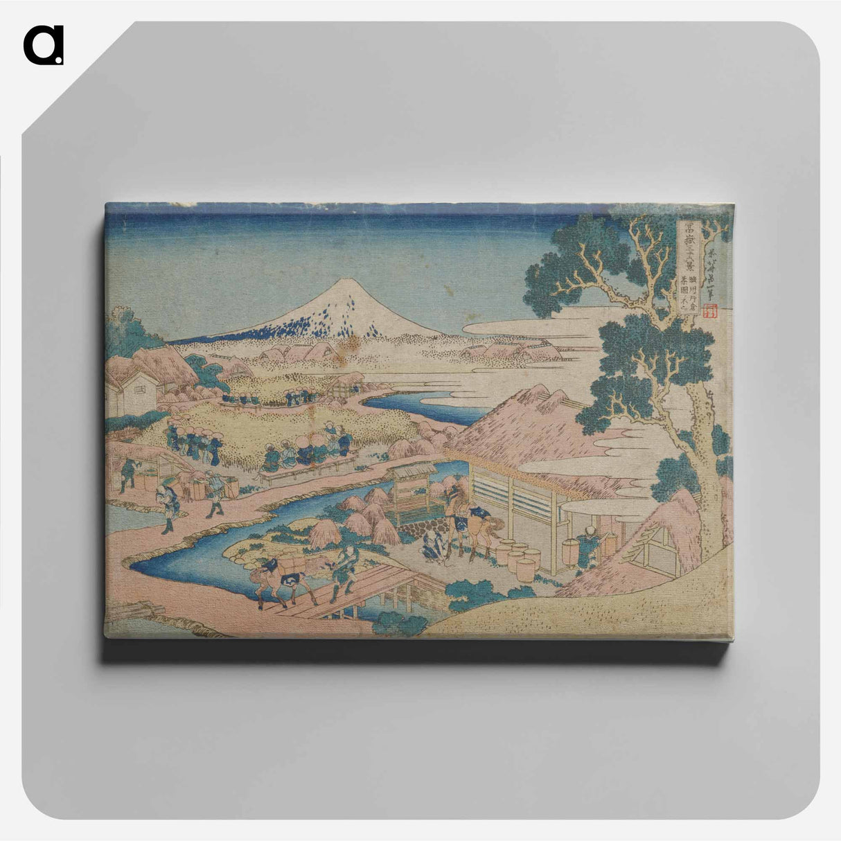 アートパネル-Fuji from the Tea Plantation of Katakura in Suruga Province - 葛飾 北斎 Canvas.