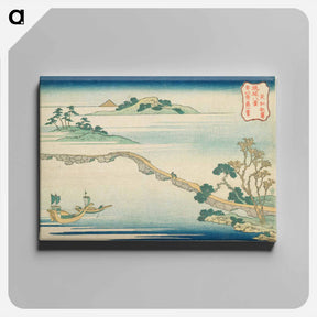 アートパネル-Clear Autumn Weather on the Rainbow Embankment - 葛飾 北斎 Canvas.