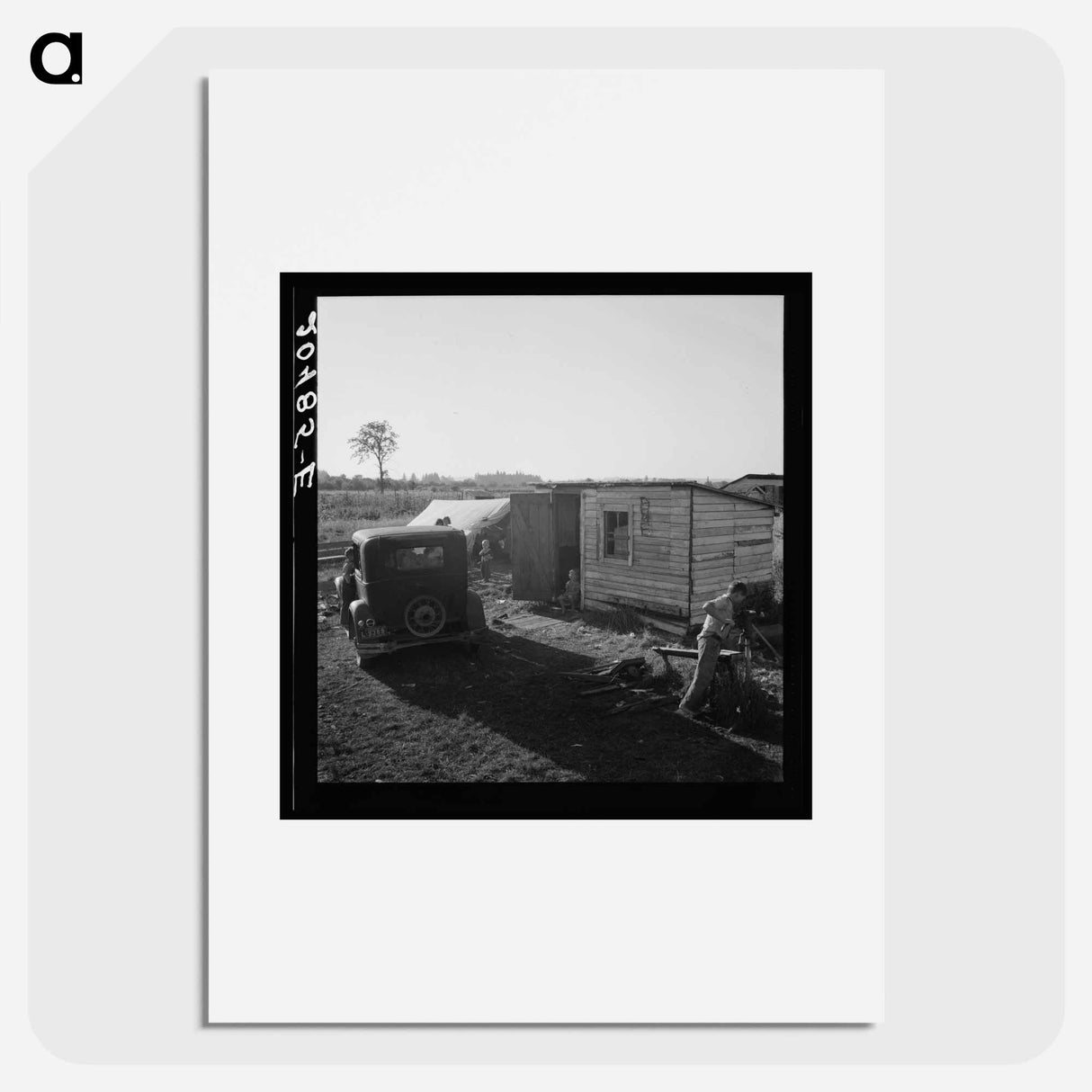 Untitled photo, possibly related to: Oregon, Marion County, near West Stayton. Bean pickers' children in camp at end of day - ドロテア ラング Poster.