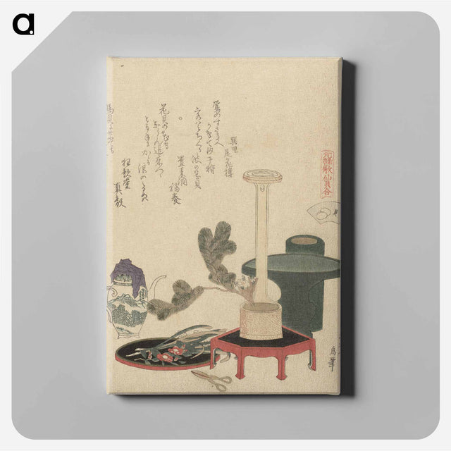 アートパネル-A comparison of Genroku poems and shells - 葛飾 北斎 Canvas.