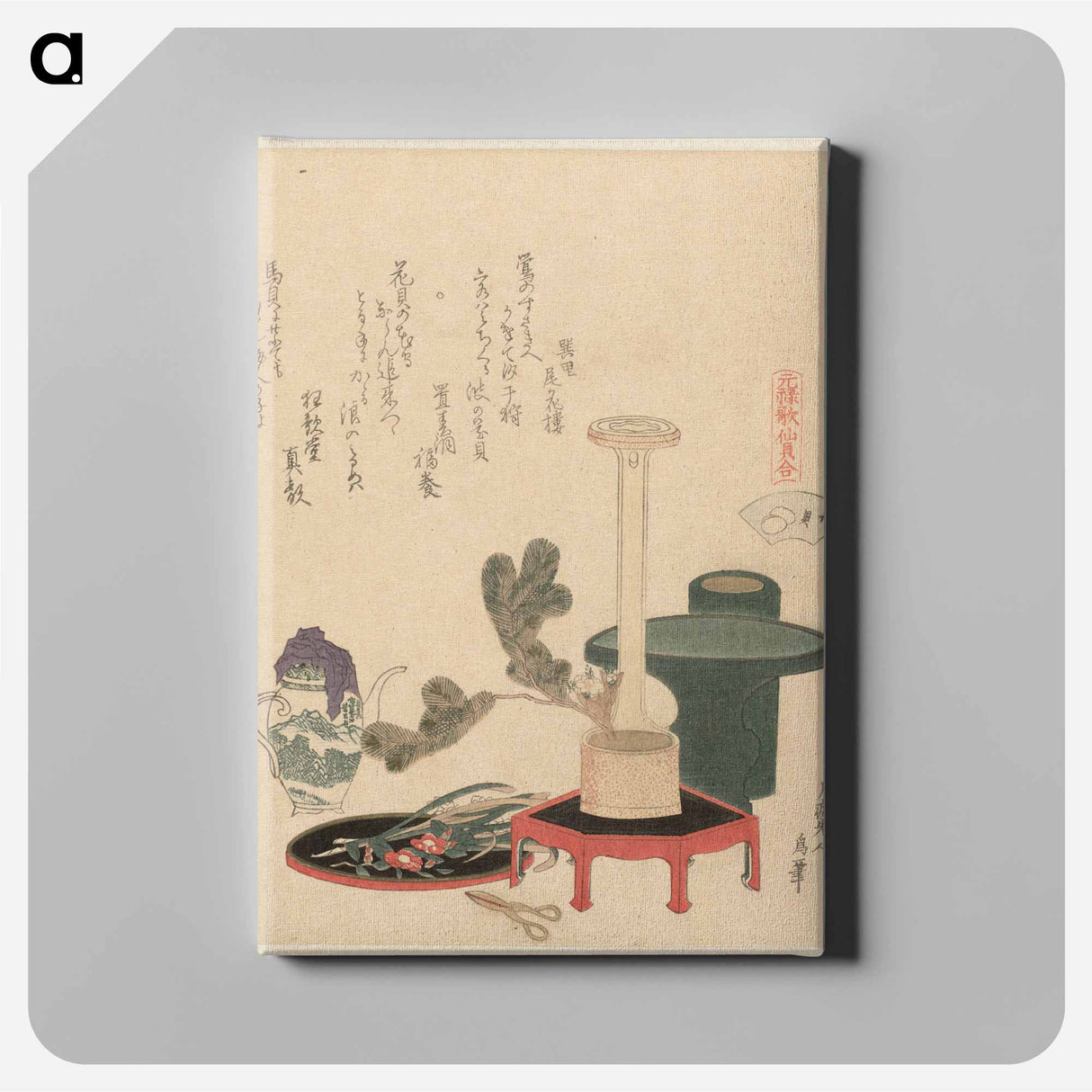 A comparison of Genroku poems and shells - Katsushika Hokusai Canvas.