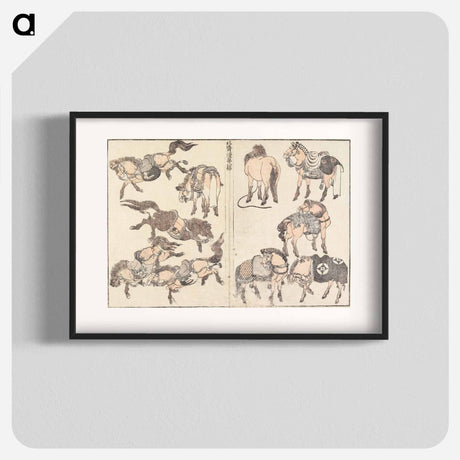 アートポスター-Horses - 葛飾 北斎 Poster.