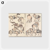 アートポストカード-Horses - 葛飾 北斎 Postcard.