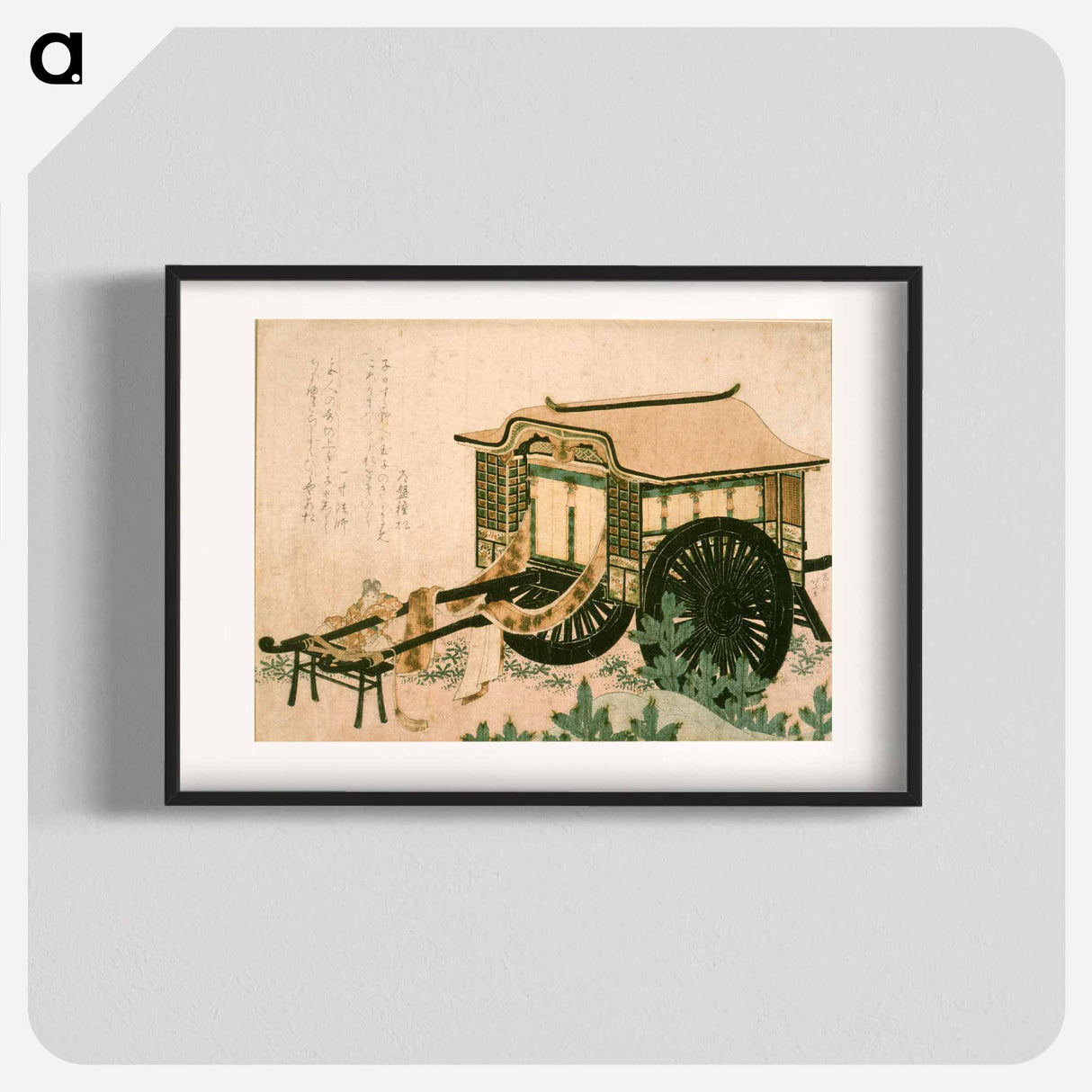 Hokusai's cart carriage - 葛飾 北斎 Poster.