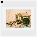 Hokusai's cart carriage - 葛飾 北斎 Poster.