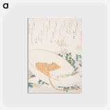 アートポストカード-Hokusai's Freshly-Picked Flowers in a Traveler’s Hat - 葛飾 北斎 Postcard.