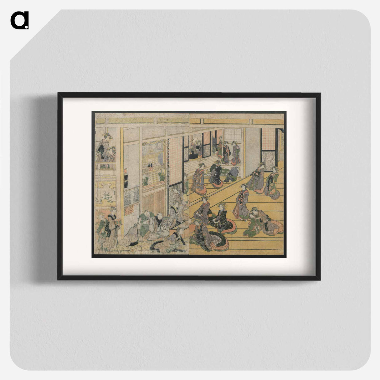 Hokusai's New Year's Day at the Ogiya Seiro - Katsushika Hokusai Poster.