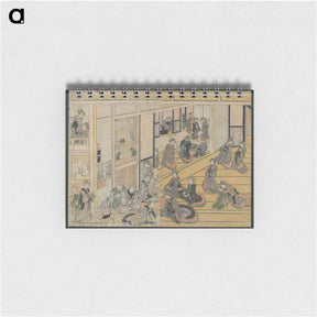 アートメモ帳-Hokusai's New Year's Day at the Ogiya Seiro - 葛飾 北斎 Memo.