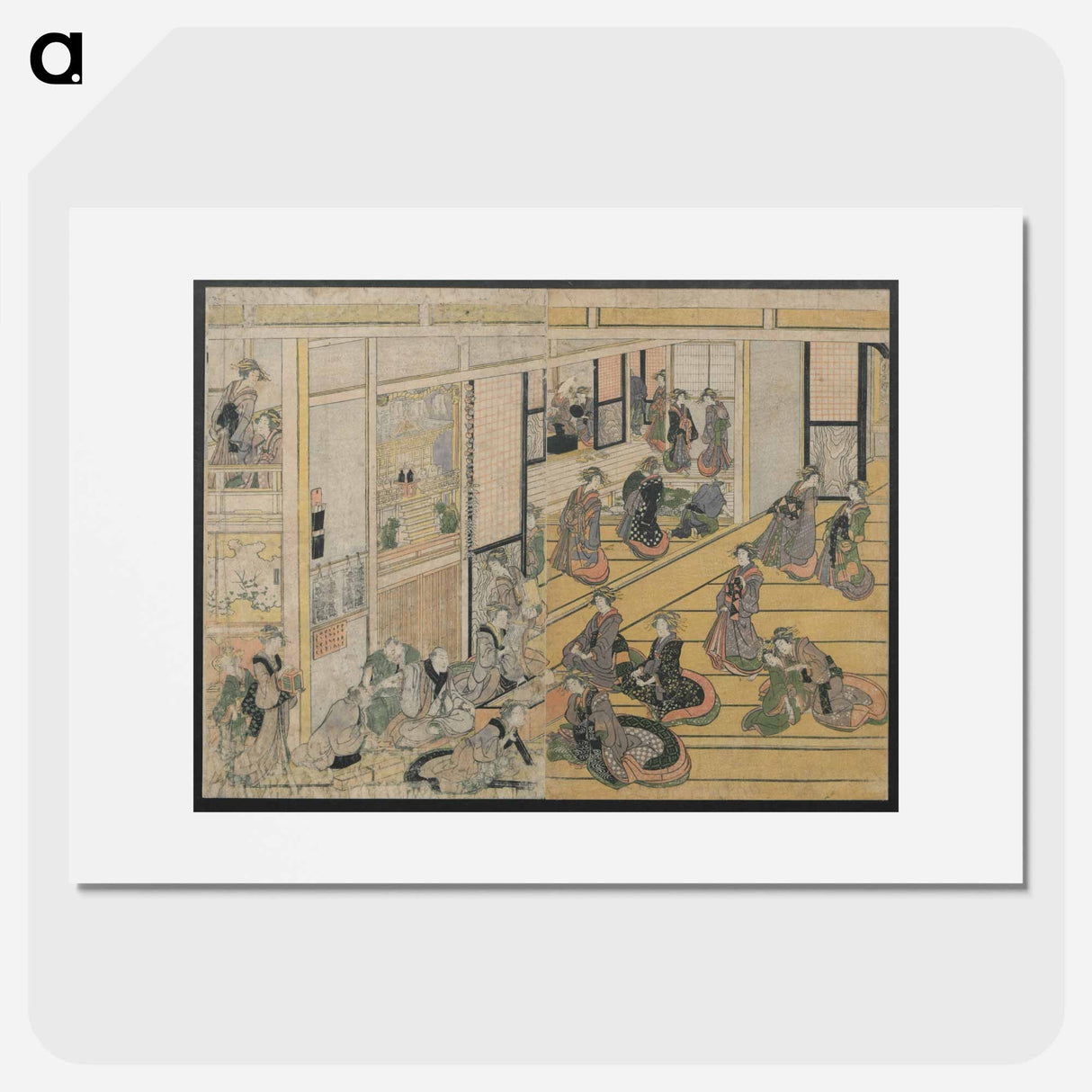 Hokusai's New Year's Day at the Ogiya Seiro - Katsushika Hokusai Poster.