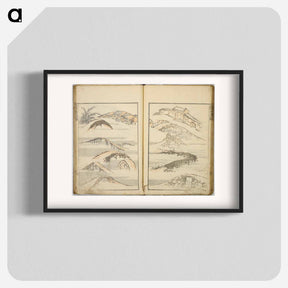 アートポスター-Random sketches by Hokusai volumes 1 to 11 - 葛飾 北斎 Poster.