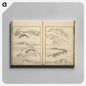 アートパネル-Random sketches by Hokusai volumes 1 to 11 - 葛飾 北斎 Canvas.