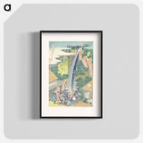 Hokusai's Rōben Waterfall at Ōyama in Sagami Province - Katsushika Hokusai Poster.
