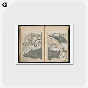 アートポストカード-Transmitting the Spirit and Revealing the Form of Things: Hokusai's Sketchbooks - 葛飾 北斎 Postcard.