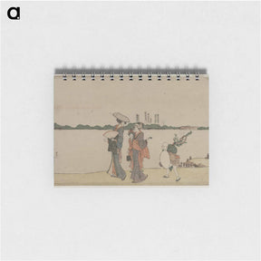 アートメモ帳-Hokusai's Women and Children Walking Along the Sumida River - 葛飾 北斎 Memo.