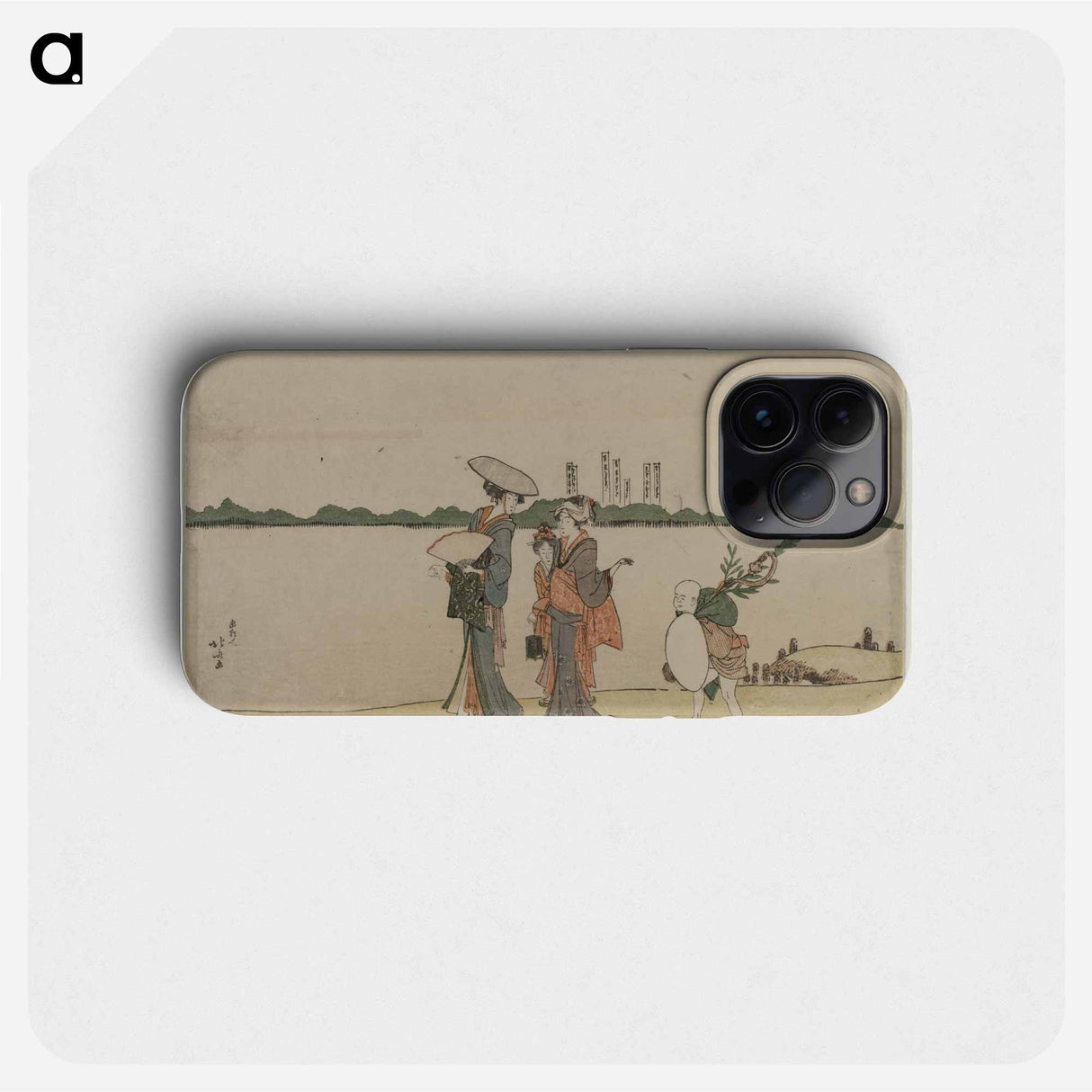 Hokusai's Women and Children Walking Along the Sumida River - Katsushika Hokusai Phone Case.