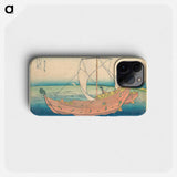 At Sea off Kazusa - 葛飾 北斎 Phone Case.