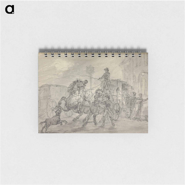 アートメモ帳-A Lioness Attacking the Off-Leader of the Exeter Mail Coach Outside the Pheasant Inn, Winterslow, on the Night of 20 October 1816
 - イェール大学アートギャラリー Memo.