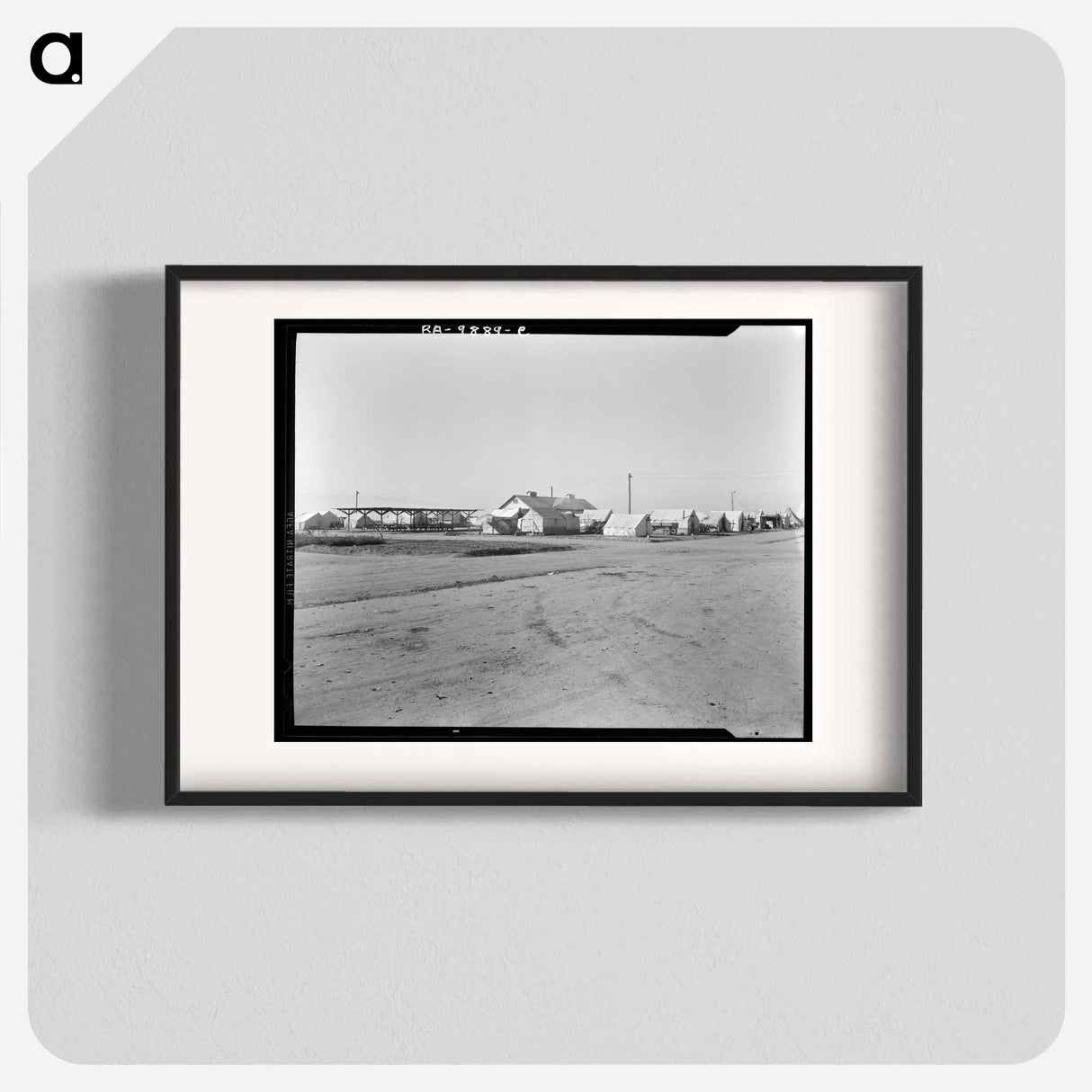 Untitled photo, possibly related to: View of Kern migrant camp showing one of three sanitary units. California - Dorothea Lange Poster.