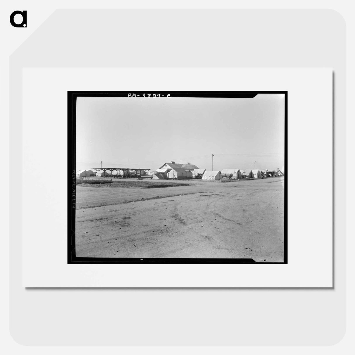 Untitled photo, possibly related to: View of Kern migrant camp showing one of three sanitary units. California - Dorothea Lange Poster.