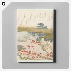 アートパネル-A comparison of Genroku poems and shells - 葛飾 北斎 Canvas.