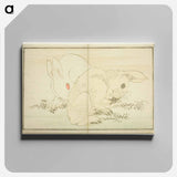 Hokusai's Two Rabbits - 葛飾 北斎 Canvas.