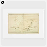 Hokusai's Two Rabbits - Katsushika Hokusai Poster.