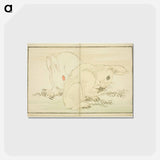 アートポストカード-Hokusai's Two Rabbits - 葛飾 北斎 Postcard.