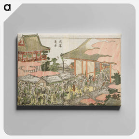 アートパネル-Asakusa: Raincoat Market - 葛飾 北斎 Canvas.