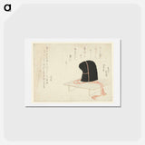 アートポストカード-A comparison of Genroku poems and shells - 葛飾 北斎 Postcard.