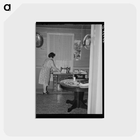アートポストカード-Farmer's Wife at Her Sewing Machine
 - ラッセル リー Postcard.