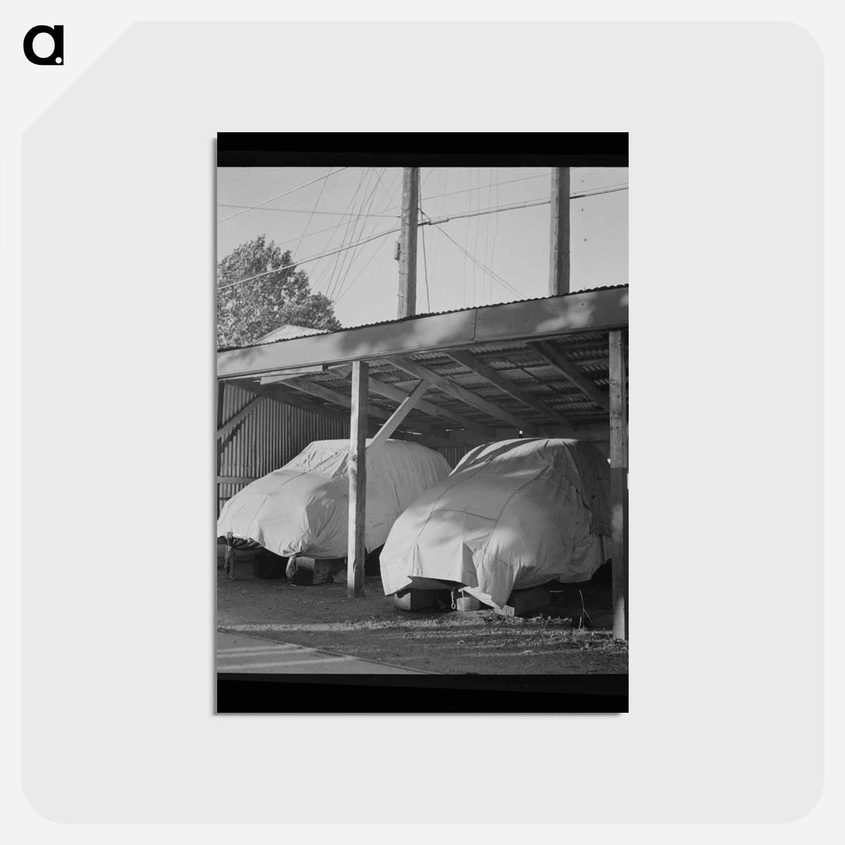 アートポストカード-Automobiles in Storage
 - ラッセル リー Postcard.