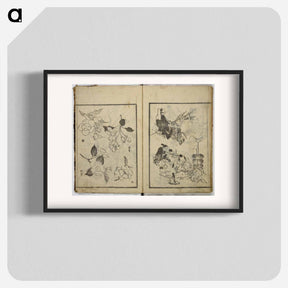 アートポスター-Random sketches by Hokusai - 葛飾 北斎 Poster.