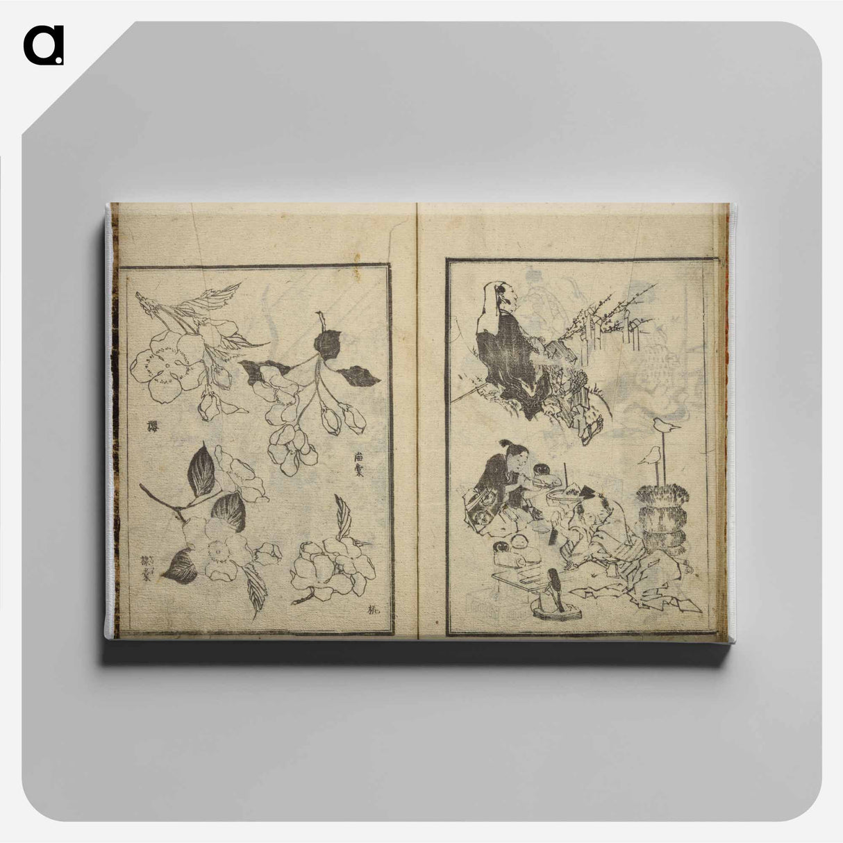 Random sketches by Hokusai - Katsushika Hokusai Canvas.