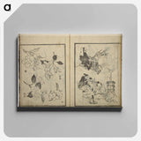 Random sketches by Hokusai - Katsushika Hokusai Canvas.