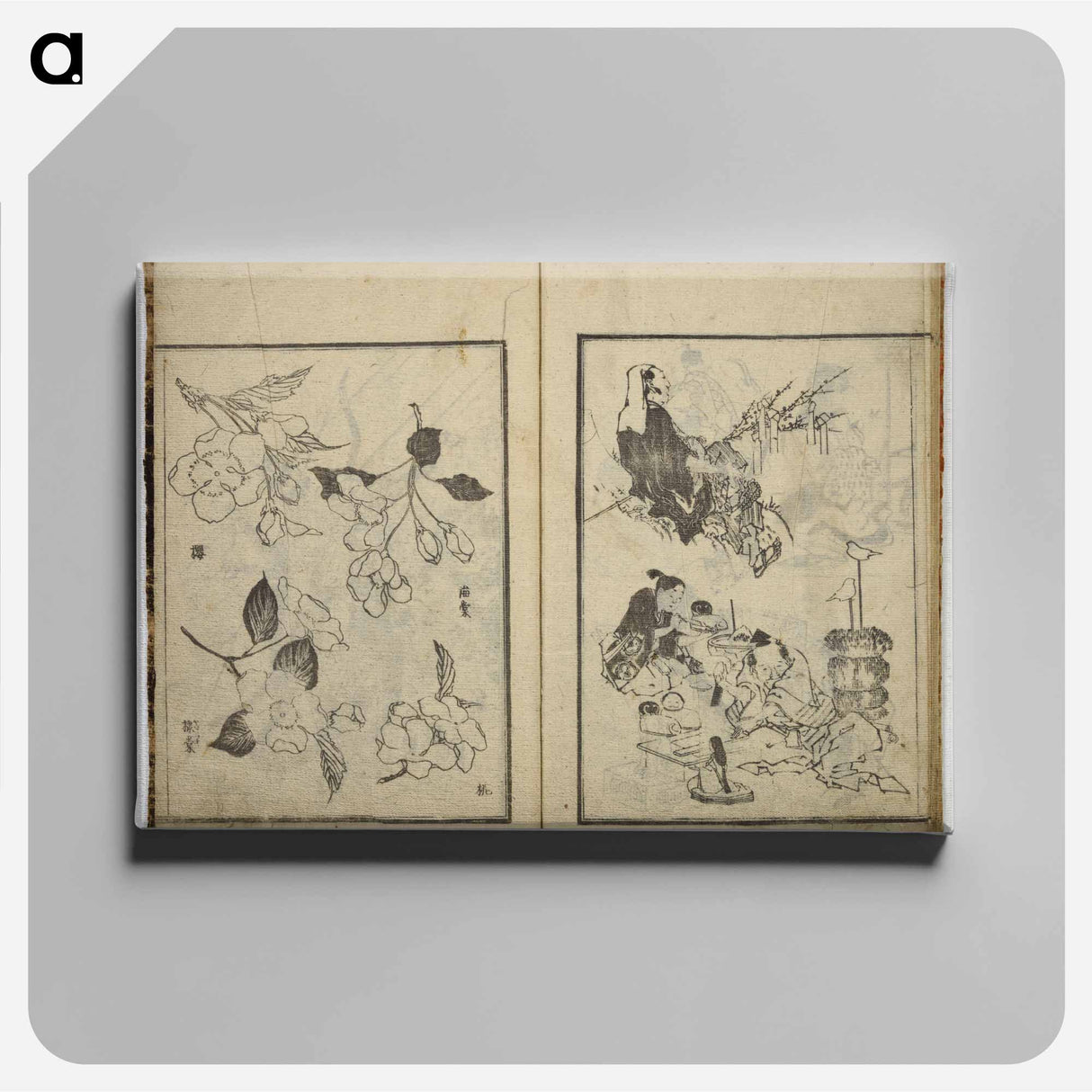 Random sketches by Hokusai - 葛飾 北斎 Canvas.