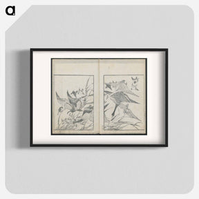 アートポスター-Examples of hokusai's drawing - 葛飾 北斎 Poster.