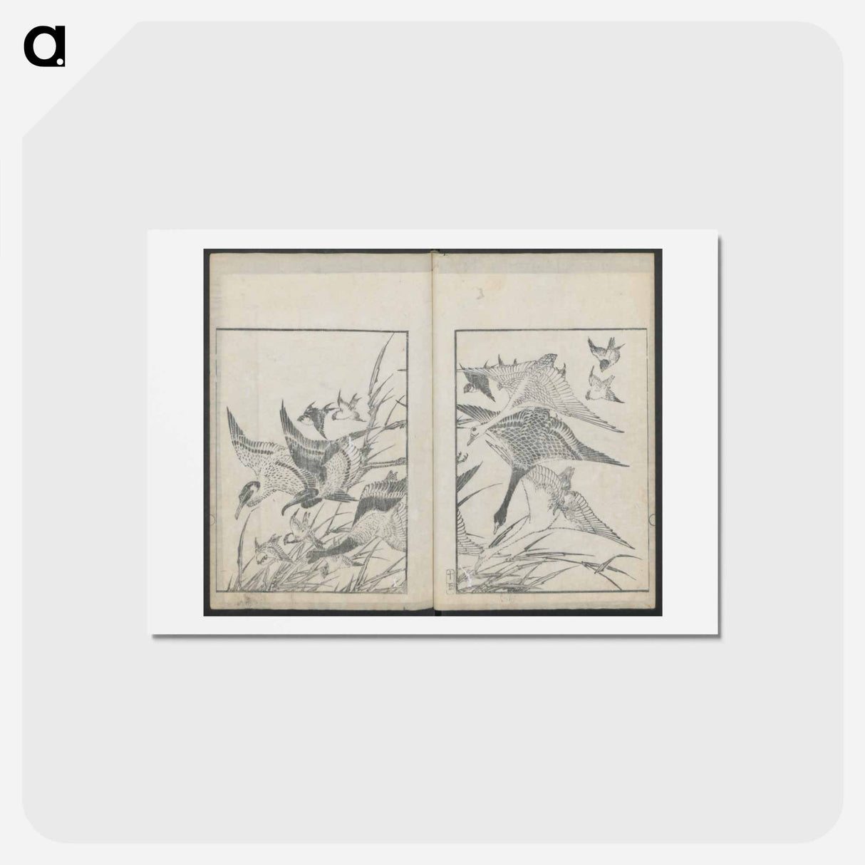 アートポストカード-Examples of hokusai's drawing - 葛飾 北斎 Postcard.