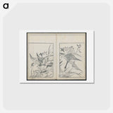 アートポストカード-Examples of hokusai's drawing - 葛飾 北斎 Postcard.