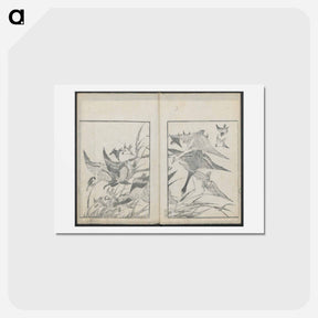 アートポストカード-Examples of hokusai's drawing - 葛飾 北斎 Postcard.
