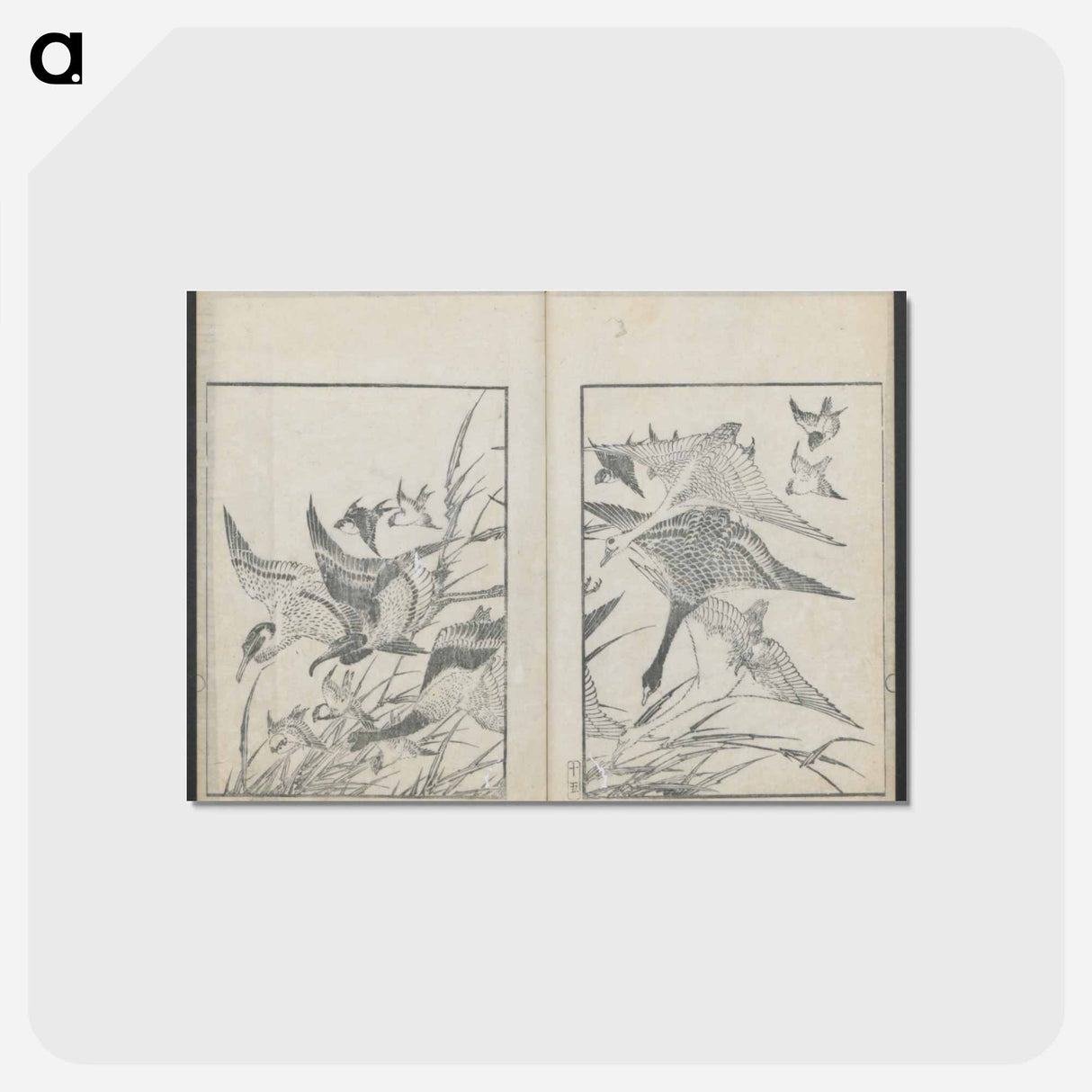 アートポストカード-Examples of hokusai's drawing - 葛飾 北斎 Postcard.
