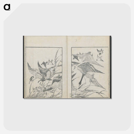 アートポストカード-Examples of hokusai's drawing - 葛飾 北斎 Postcard.