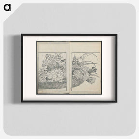 アートポスター-Examples of hokusai's drawing - 葛飾 北斎 Poster.