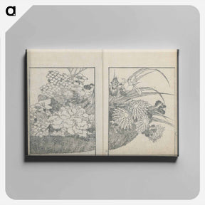 アートパネル-Examples of hokusai's drawing - 葛飾 北斎 Canvas.