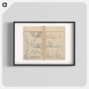 アートポスター-Random sketches by Hokusai volumes 1 to 11 - 葛飾 北斎 Poster.