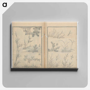 アートパネル-Random sketches by Hokusai volumes 1 to 11 - 葛飾 北斎 Canvas.