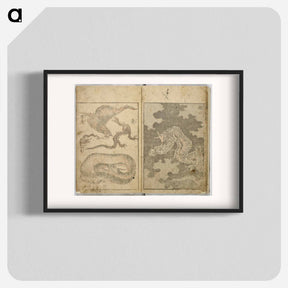 アートポスター-Random sketches by Hokusai volumes 1 to 11 - 葛飾 北斎 Poster.